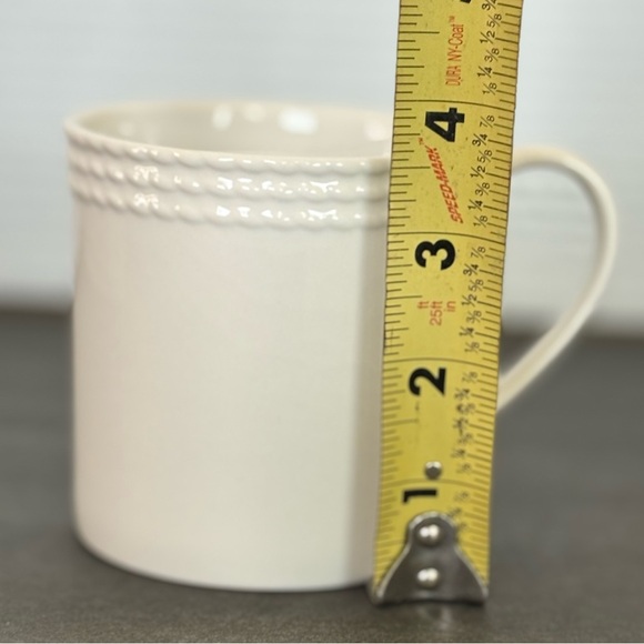 Kate Spade Lenox Wickford Mug White Embossed Band Porcelain 10 Oz - Picture 7 of 8